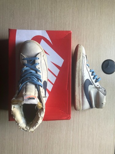 Nike Blazer Mid PRM Sail/Midnight Navy taglia 42,5 uomo off white dunk low  Sb | eBay
