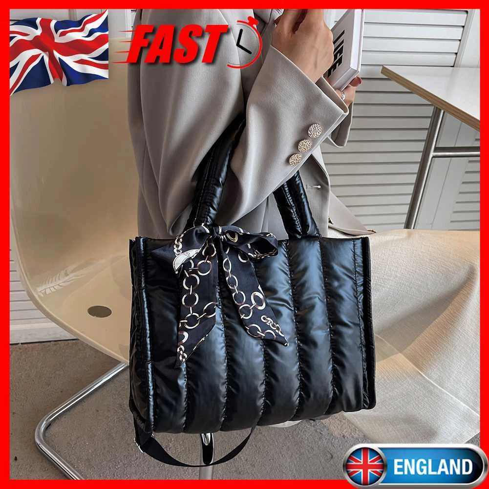 Cotton Padded Crossbody Bags Large Women Top handle Bag with