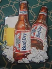 Vtg Budweiser Bud Dry Metal Bar Beer Sign 25 X 18