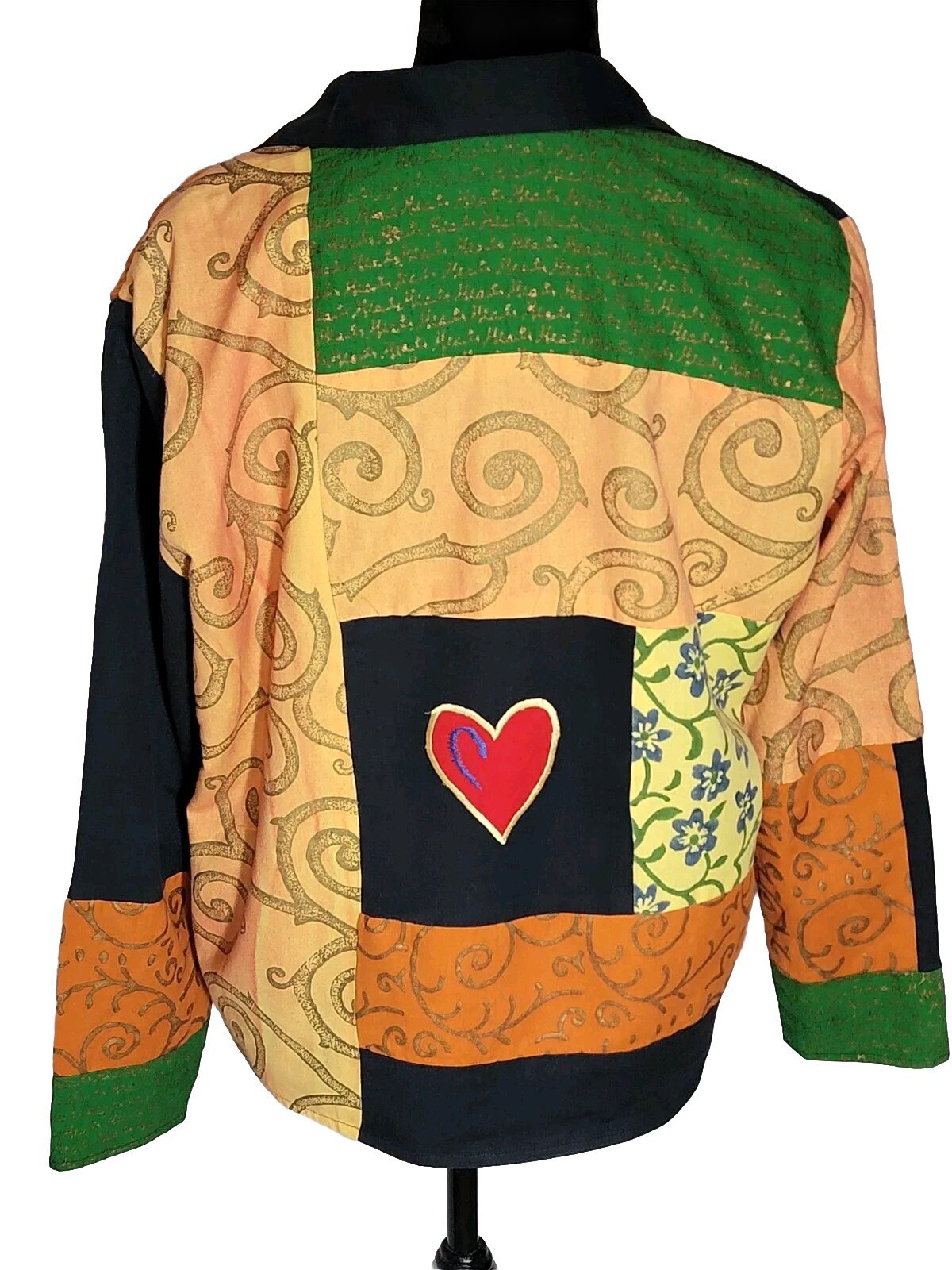 VTG ALLURE ART PATCHWORK JACKET  SIZE M MULTICOLO… - image 5