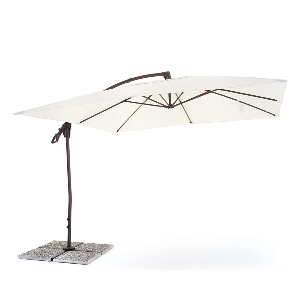 OMBRELLONE DA GIARDINO ALLUMINIO PALO LATERALE PENSILE 3X3 mt ECRU SUITSET
