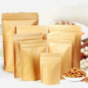 Paper Bag Resealable Zip Lock Kraft Pouch Stand Up Seal Food Grade