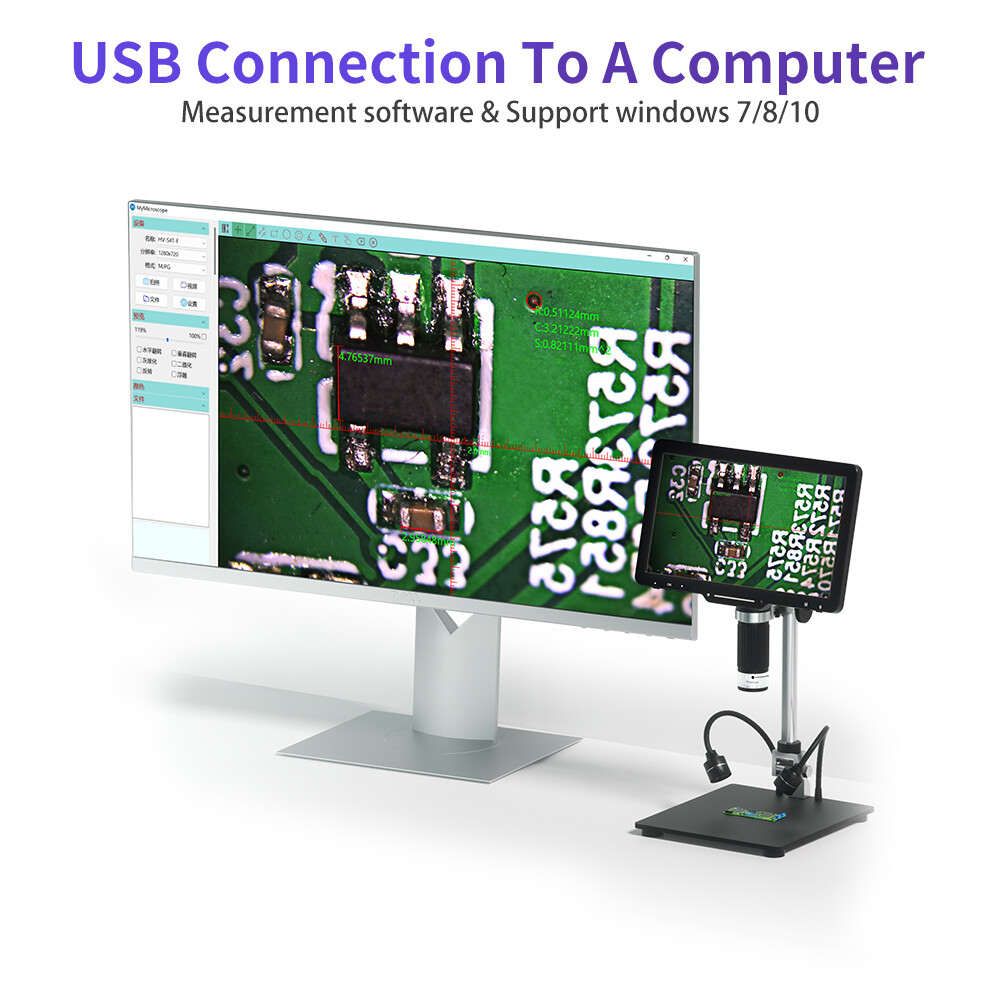 10.1 in IPS LCD Screen Max Digital Microscope 1200x HDMI Soldering Microscope