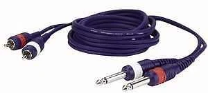 DAP AUDIO 2x RCA Chinch en 2x6,3mm Mono Jack 1,50 metros