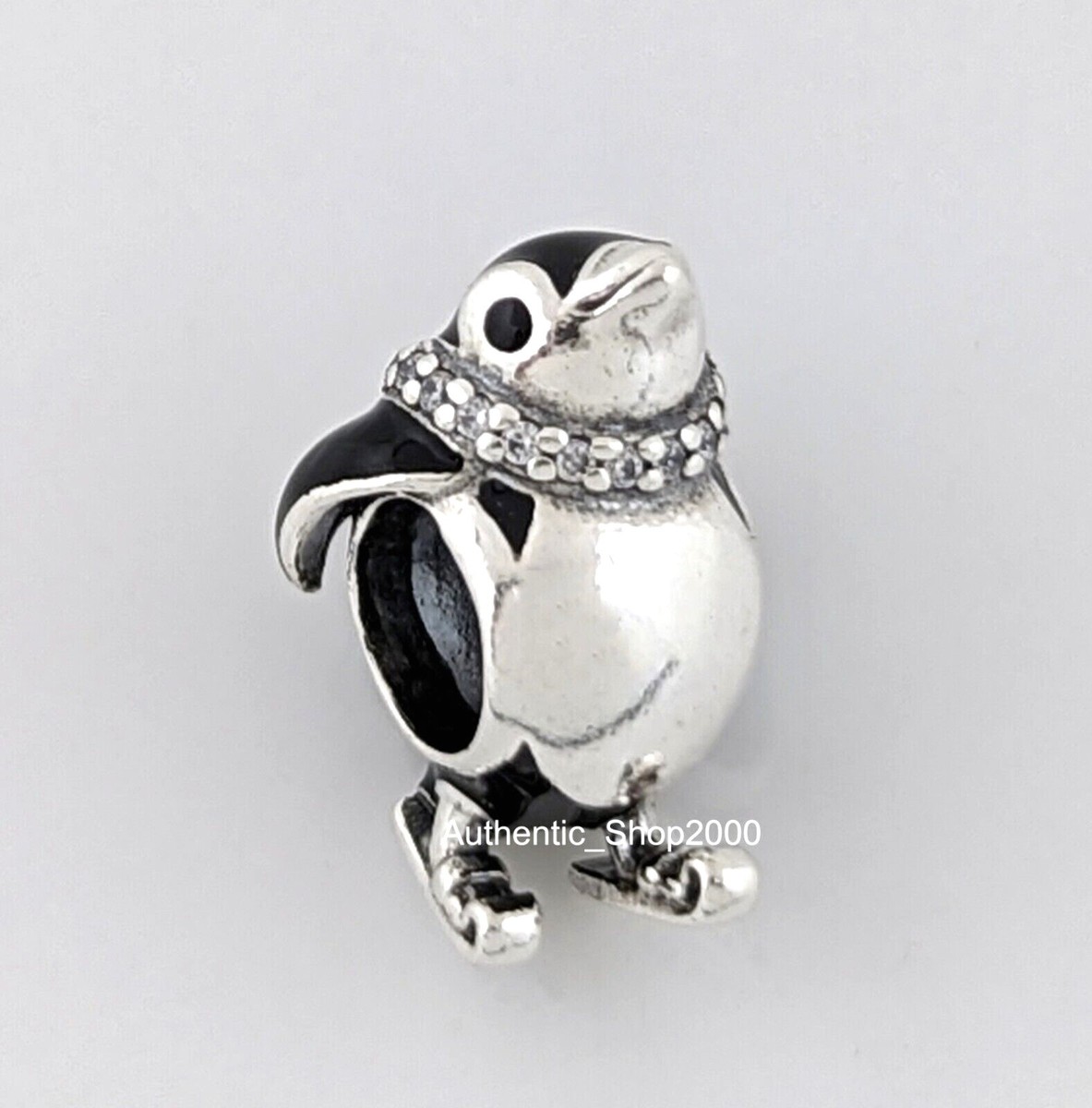 New 100% Authentic PANDORA 925 Ale Pave Crystals Skiing Penguin Charm  792988C01