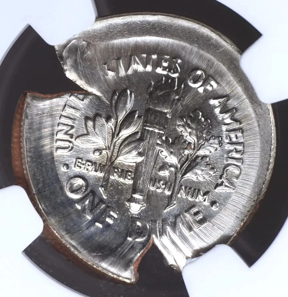 1996 P 10c HUGE Mushroom Broadstruck Brockage Off Center - Mint Error NGC MS67 - Image 3 of 4