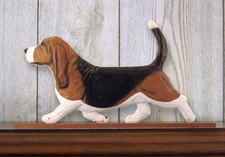 Basset Hound Sign Plaque Wall Decor Tri
