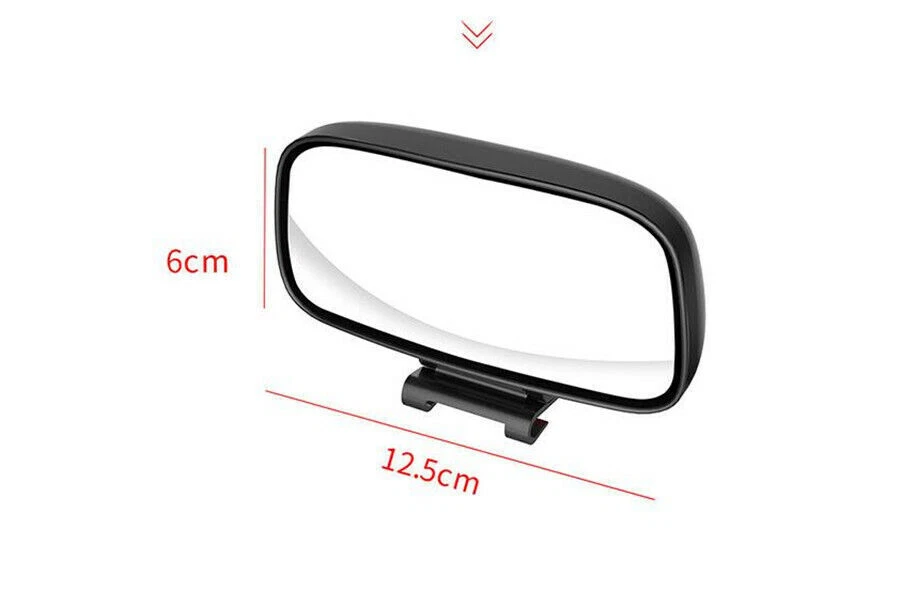 Espejo retrovisor universal de punto ciego con ángulo ajustable negro para coche Foto 4 de 4