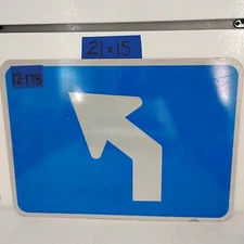 Authentic Traffic Highway Road Street Arrow Sign 45 Degree Left 21" X 15" 12-178