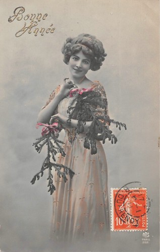 Carte Postale Ancienne - Fantaisie Femme Art Nouveau, Paris, Occasion