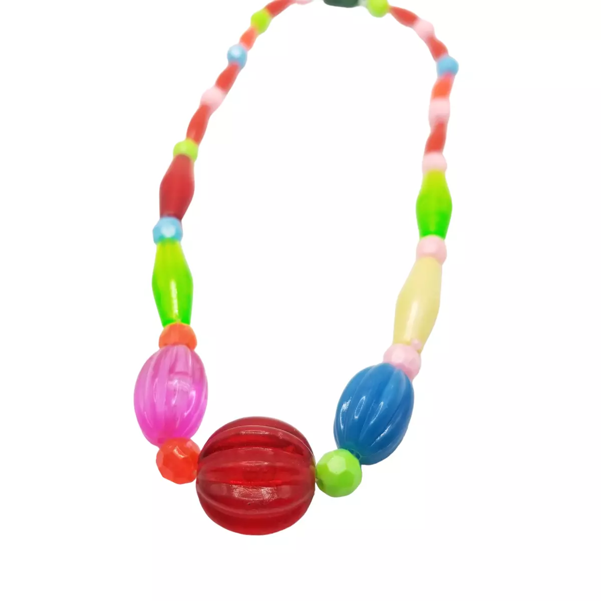 Vintage Kids Jewelry Plastic Bead Necklace Toddler Girl Dime Store Toy Pretend