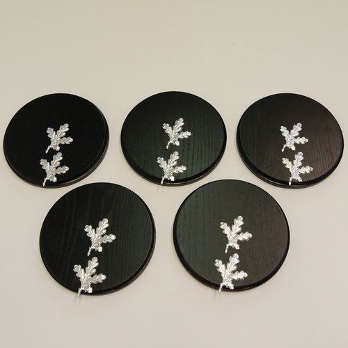 GTK Cartello Trofeo In Quercia Scura - Targa Rotonda 13 Cm Con Foglia Di Copertura | Per Cinghiali E Trofei Di Caccia - Foto 6