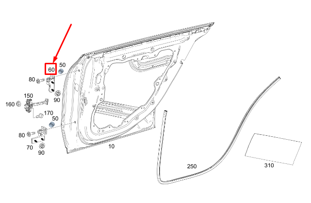 Neu MERCEDES-BENZ CLA C118 Türscharnier hinten links oben A1777300102 Original
