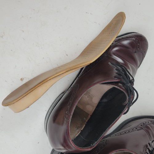 Like Guidomaggi Handmade Italy sz 8.5 Wingtip Burgundy/Ox Blood Elevator 3" Lift - Picture 10 of 13