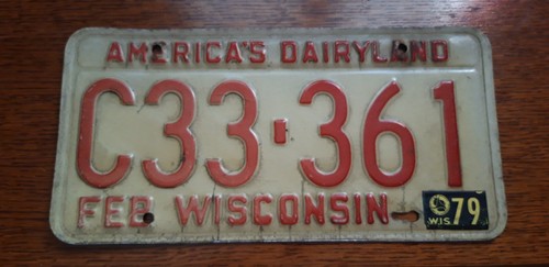Plaque D'immatriculation Vintage Wisconsin 79 – Idéale Pour Déco Ou Vélo Ancien