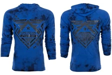 American Fighter Mens Long Sleeve Hoodie WOLF LAKE Shirt Premium Blue S-3XL