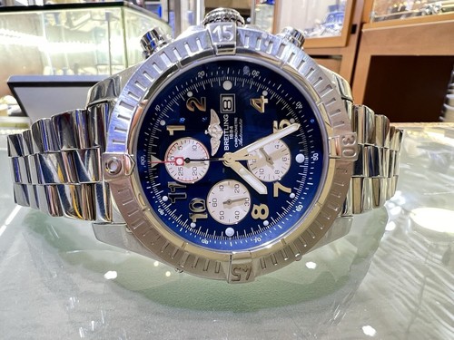 Breitling Super Avenger Chronograph Automatic Blue Arabic 1/4th second A13370 - Picture 4 of 18