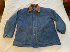 Vintage 1970's Insulated Denim Chore Barn Jacket Coat Farm Work XL