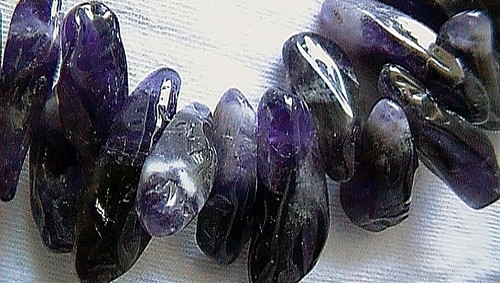 AMETHYST PENDANT CHUNKY STYLE tooth tumblers HUGE* 16" COLLAR STYLE Genuine! - Picture 2 of 9