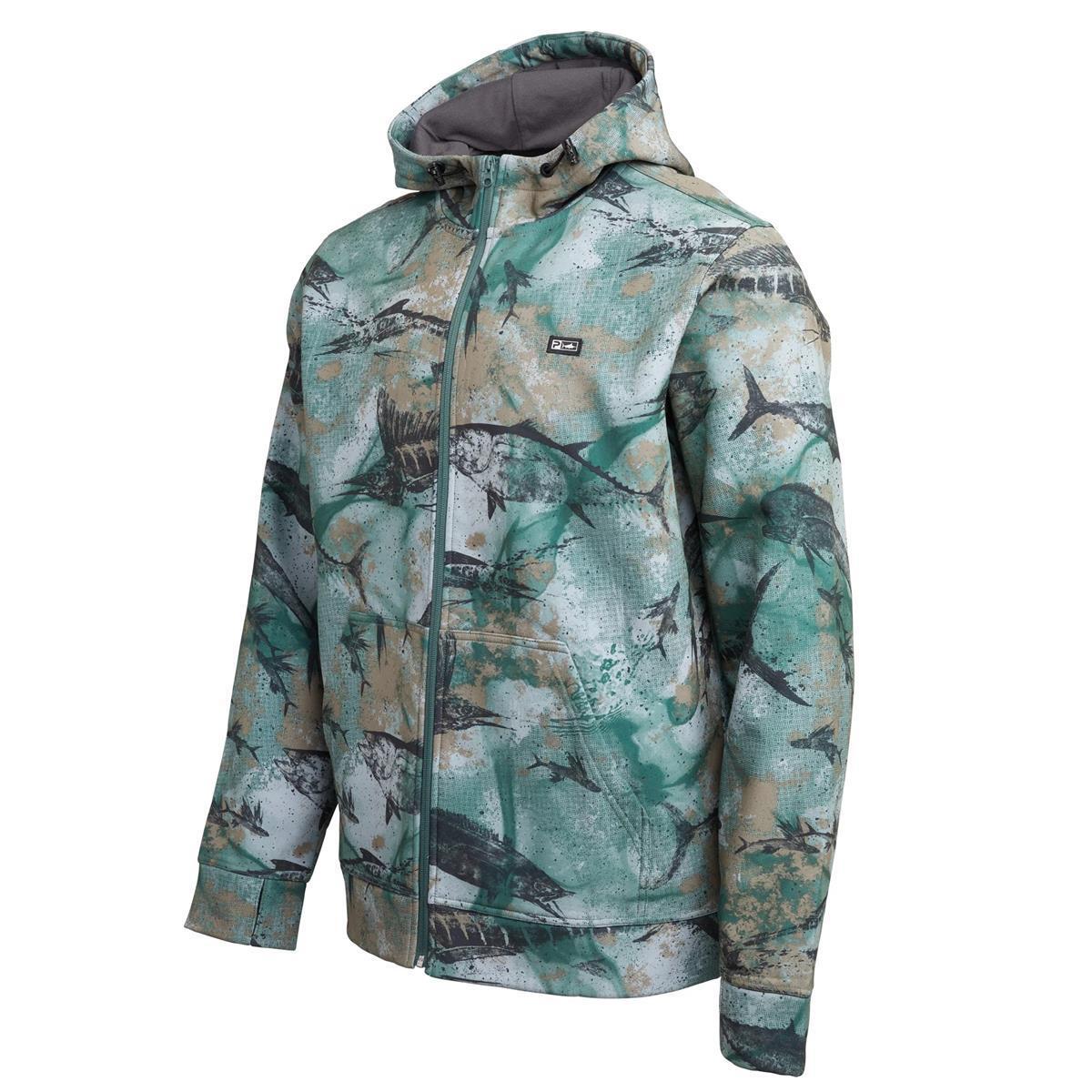 Застежка-молния Pelagic Grander Gr. L Толстовка с капюшоном Softshell Open Seas Green Jacke