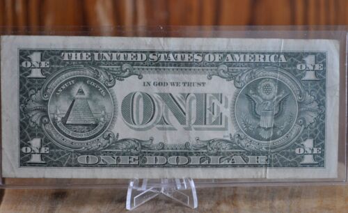 1981 One Dollar Bill Gutter Fold Error - XF (Extremely Fine) Grade - Gutter Fold - Picture 3 of 5