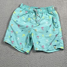 Maui Sons Swim Shorts Mens Medium Mesh Lined Hawaiian Tropical Trunks Blue