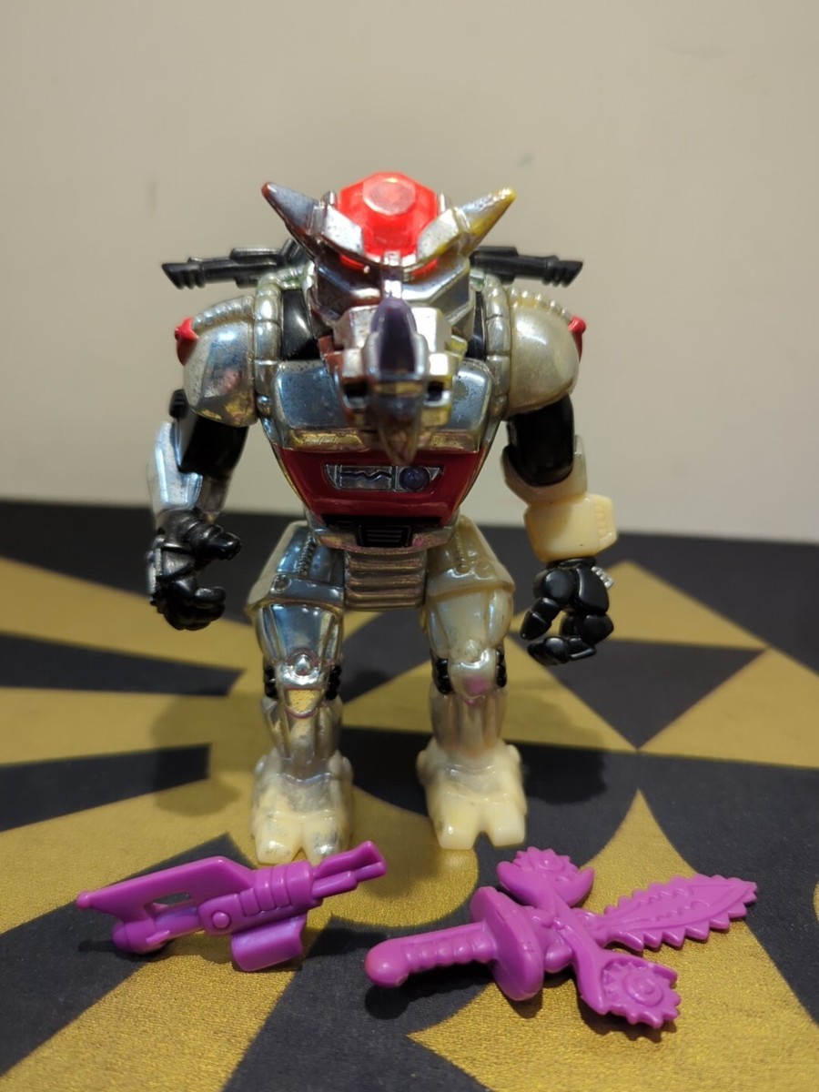1993 Teenage Mutant Ninja Turtles TMNT Robotic Rocksteady + Purple
