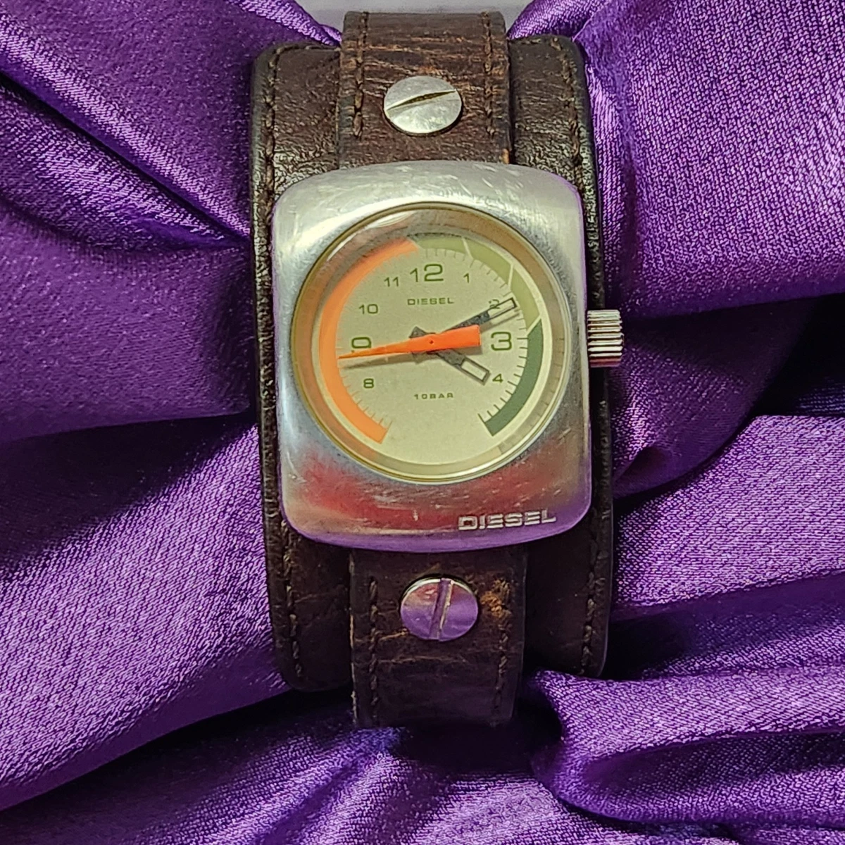 Diesel Square Steel Case DZ2022 Women’s Brown Leather Band RARE “Alex Karev” Diesel Women Leather Wristwatches for sale | eBay main image 4