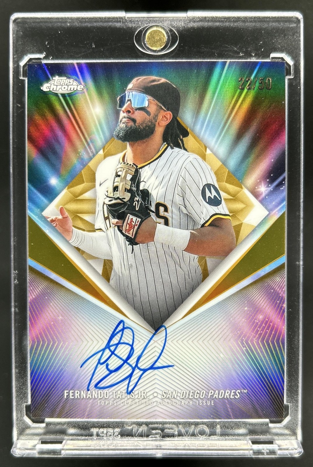 2026 Topps Chrome Fernando Tatis Jr. 75th Diamond Auto Gold Refractor SP #/50
