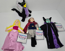 Disney Bean Bag Plush Sleeping Beauty Aurora Maleficent Dragon NWT Free Ship