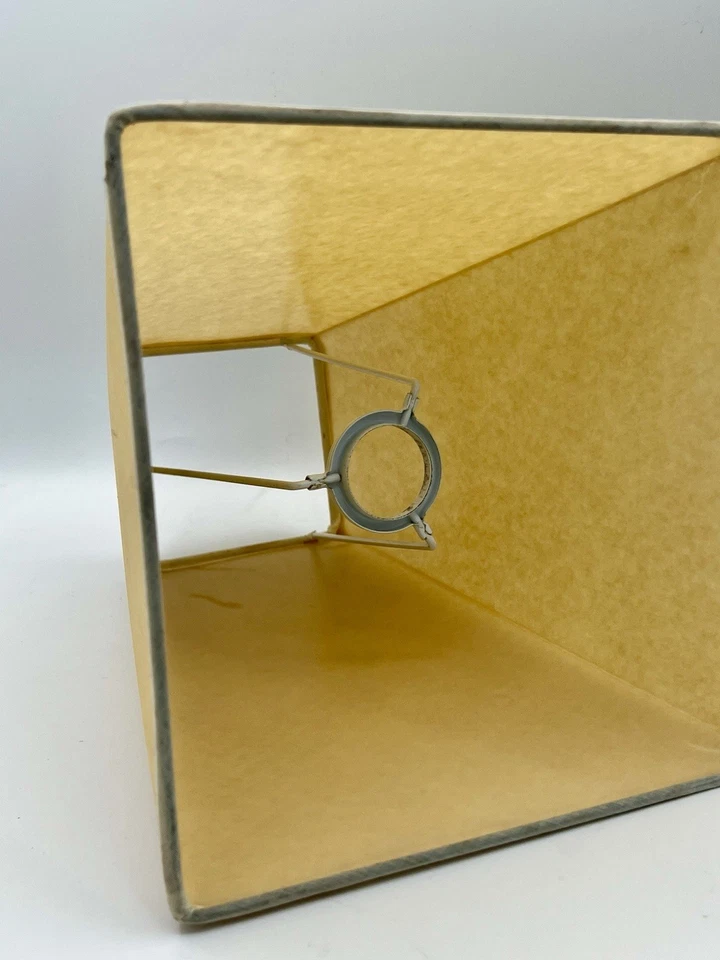 "Pantalla de papel pergamino cuadrada profunda pizarra bronceada vintage 11"" de alto 8""x8""" Foto 2 de 4