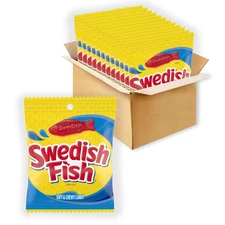 Swedish Fish Soft & Chewy Candy 12 Pack 3.6oz Bags Fat Free Fruity Snacks