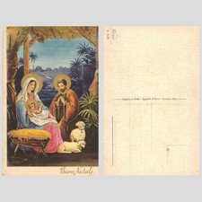 Vintage Postcard - Buon Natale Religious Nativity Scene Mary Joseph UNPOSTED