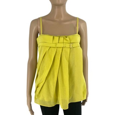 ATOS LOMBARDINI Damen Hellgrün Rüschen Tank Top Größe 44 Eu 40 UK 12 US 10