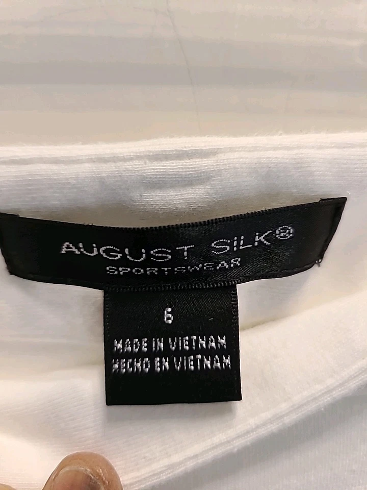 Pantalón August Silk Blanco Algodón Pierna Ancha Talla 6 Foto 4 de 4