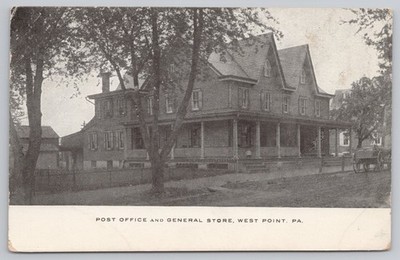 West Point Pennsylvania Post Office General Store Horse Wagon Postcard