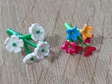 PLAYMOBIL X2 BOUQUETS WITH FLOWERS BOUQUET PLANTS PALACE FARM HOUSE MANSION VASE