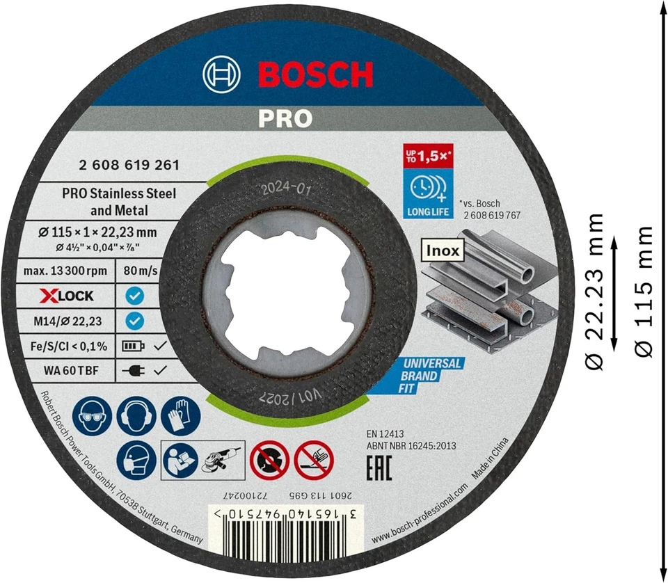 Bosch Professional 2608619266 Pack de 10 discos de corte recto estándar Foto 4 de 4
