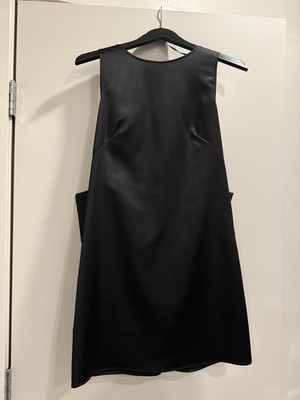 Vicolo Chic Black Satin Sleeveless Mini Dress With Giant Bow Detail Open Back