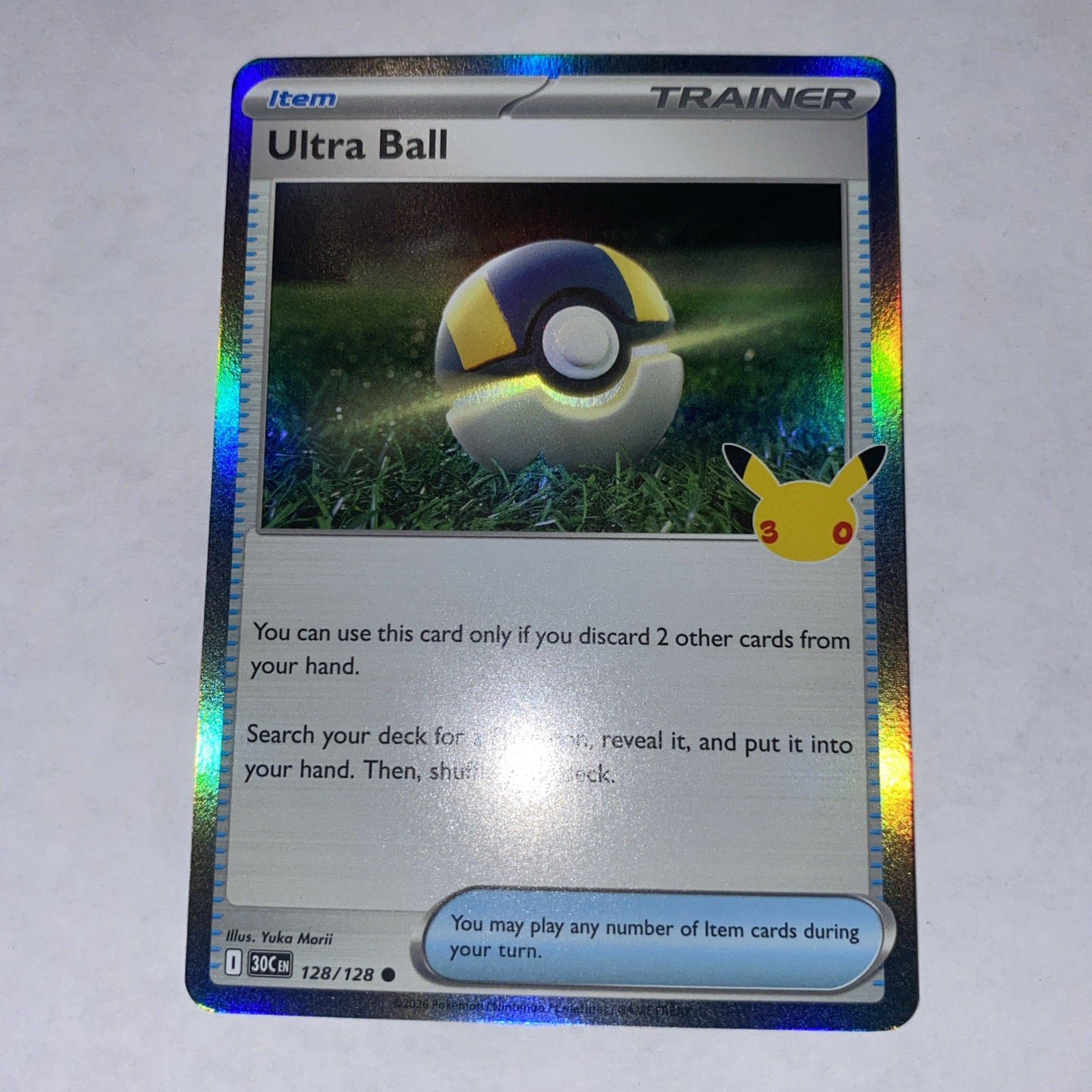 30th anniversary pokemon Ultra Ball 128/128 Holo  English 