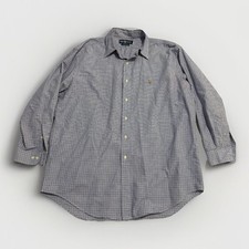 Polo Ralph Lauren Shirt Men's 16 1/2 Button Up Yarmouth Blue Plaid Long Sleeve