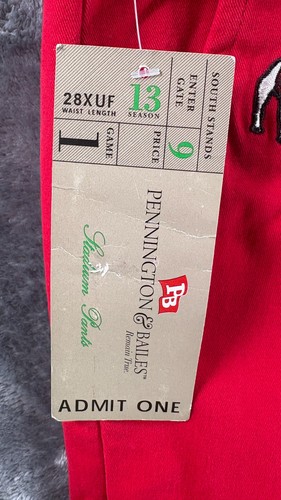 Pennington & Bailes Georgia Bulldogs Pants Red 28x29 Embroidered UGA Khakis NEW - Picture 11 of 15