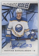 2021 Upper Deck SP Game Used Authentic Rookies Blue Mattias Samuelsson Auto y5d