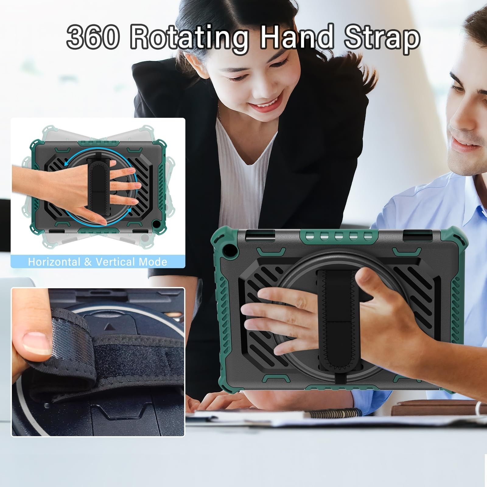 for Flre HD 8 & 8 Plus Case 12th/10th Generation Black+Green Fast Ship ...