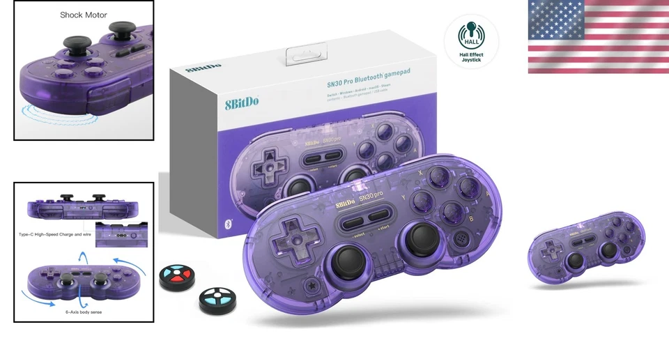 Retro-Inspired SN30 Pro Gamepad with 16 Hours Play – Multi-Platform Compatible - Image 2 of 4