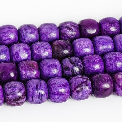Purple Sugilite Drum Tube Beads Grade AAA Smooth Loose Beads 10X9MM