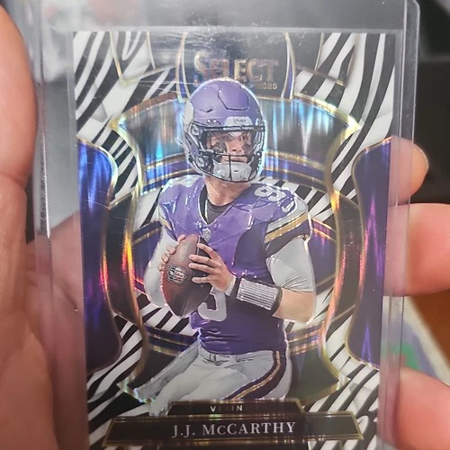 Panini 2025 Select Football J.J. McCarthy Vikings Concourse Zebra #63 NFL