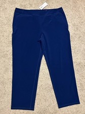 NEW Chico  s Zenergy Neema Pants Size 4 Knit Waist Tonga Navy Blue F25
