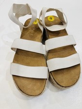 Espirit Platform Espadrille Sandals In White With Elastic  Ankle Traps Size 9