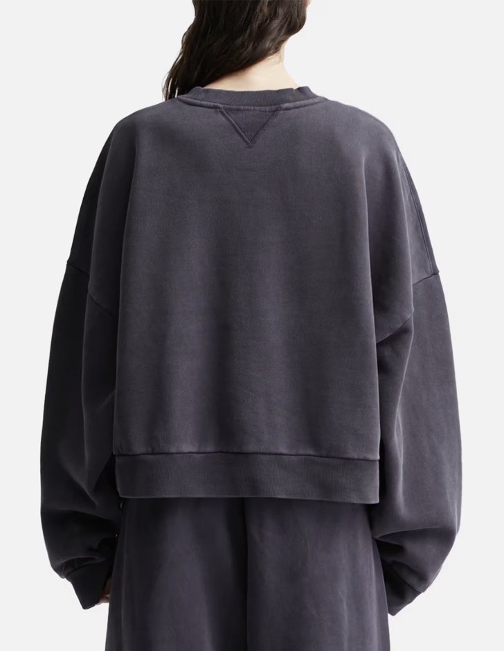ENTIRE STUDIOS Unisex Washed Black Box Crew Oversized Sweatshirt
